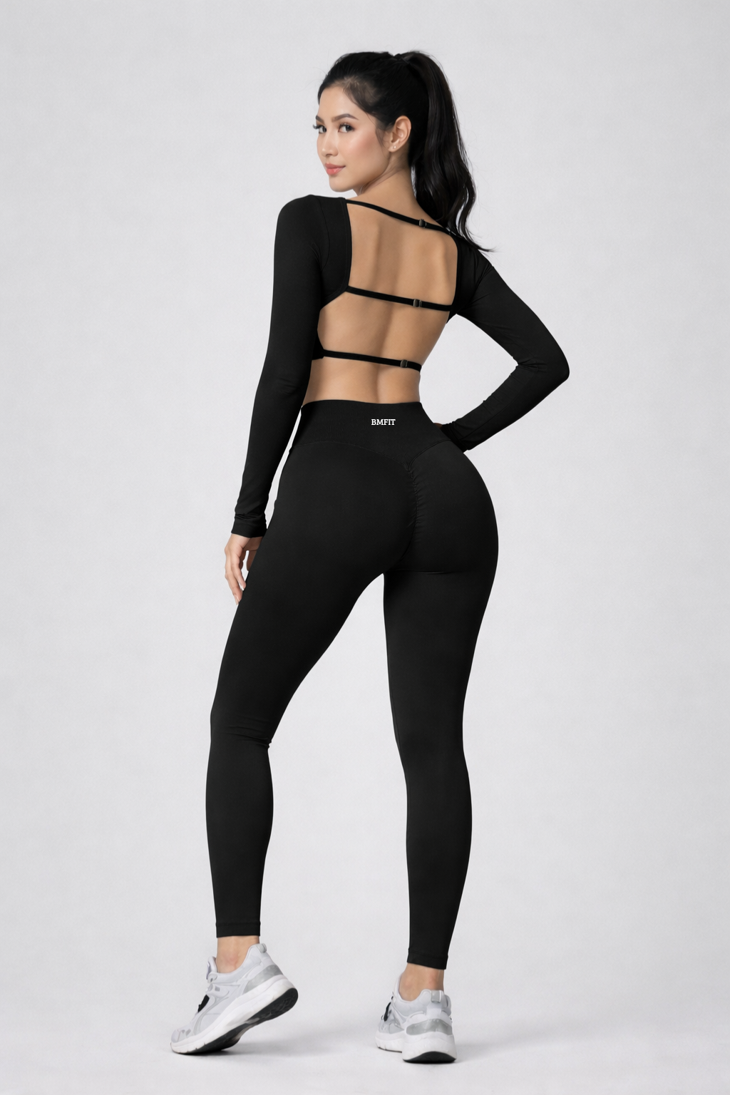 BMFIT Conjunto Fitness com Costas Abertas