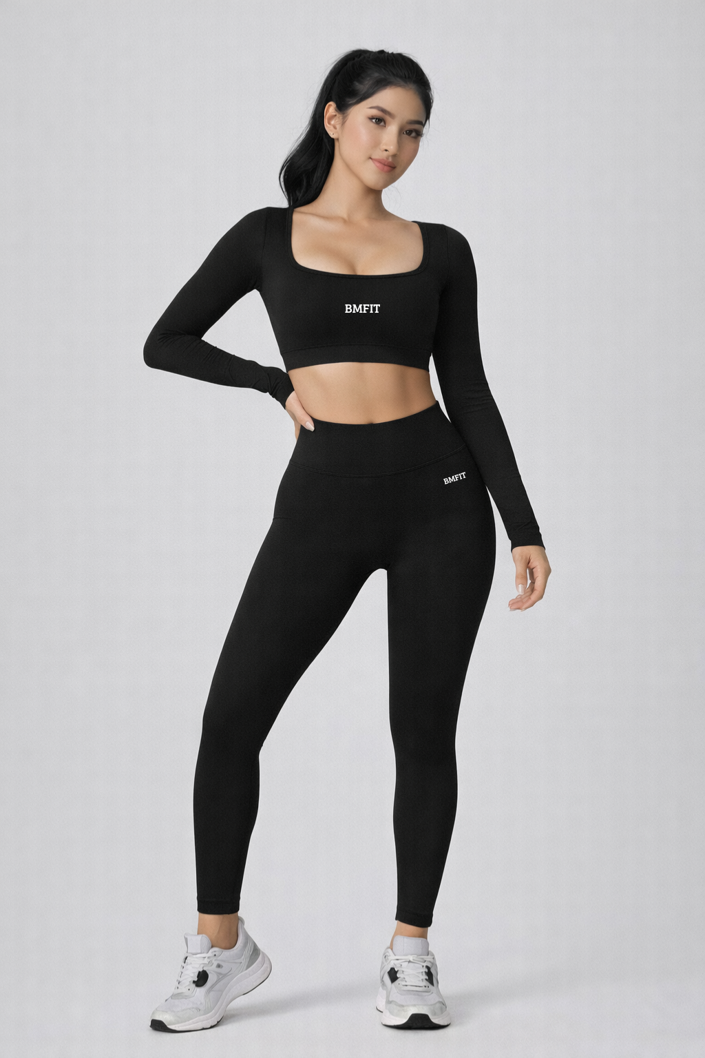 BMFIT Conjunto Fitness com Costas Abertas