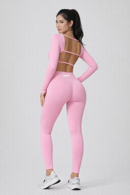 BMFIT Conjunto Fitness com Costas Abertas