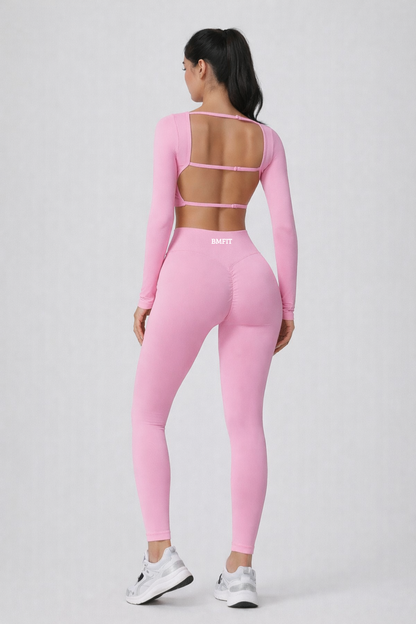 BMFIT Conjunto Fitness com Costas Abertas